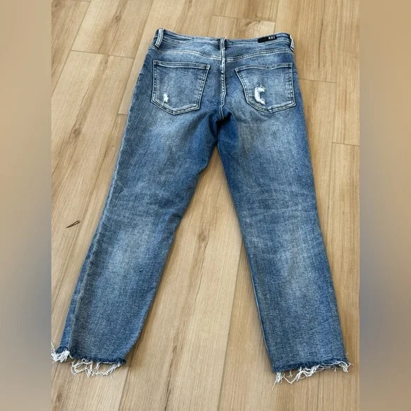 Kut from the Kloth Rachael Fab Ab Mom Jeans High Rise Distressed Raw Hem Sz 4 - Picture 7 of 13